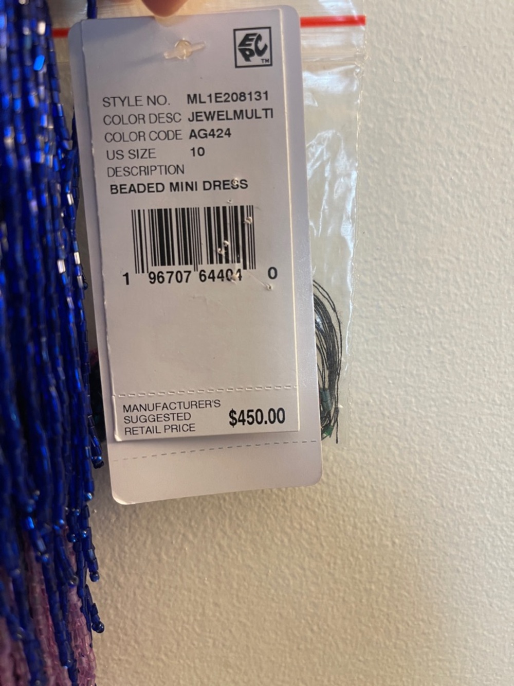 Ombre Fringe Mini Dress in Blue, Pink & Green - Picture 12 of 12